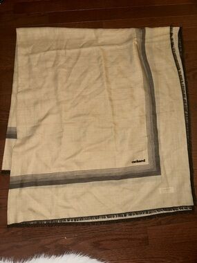 Cacharel Cream and Black Border Lightweight Scarf